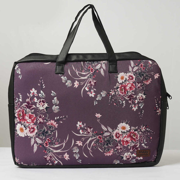 Floral Printed Canvas & PU Laptop Bag Fit 15.6 Inch Laptop